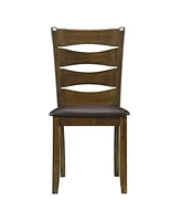 Simplie Fun 2 Piece Wooden Side Chairs with Unique Back Design