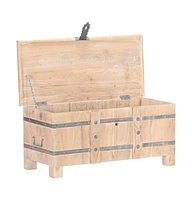 vidaXL Chest 35.4"x15.7"x15.7" Solid Acacia Wood