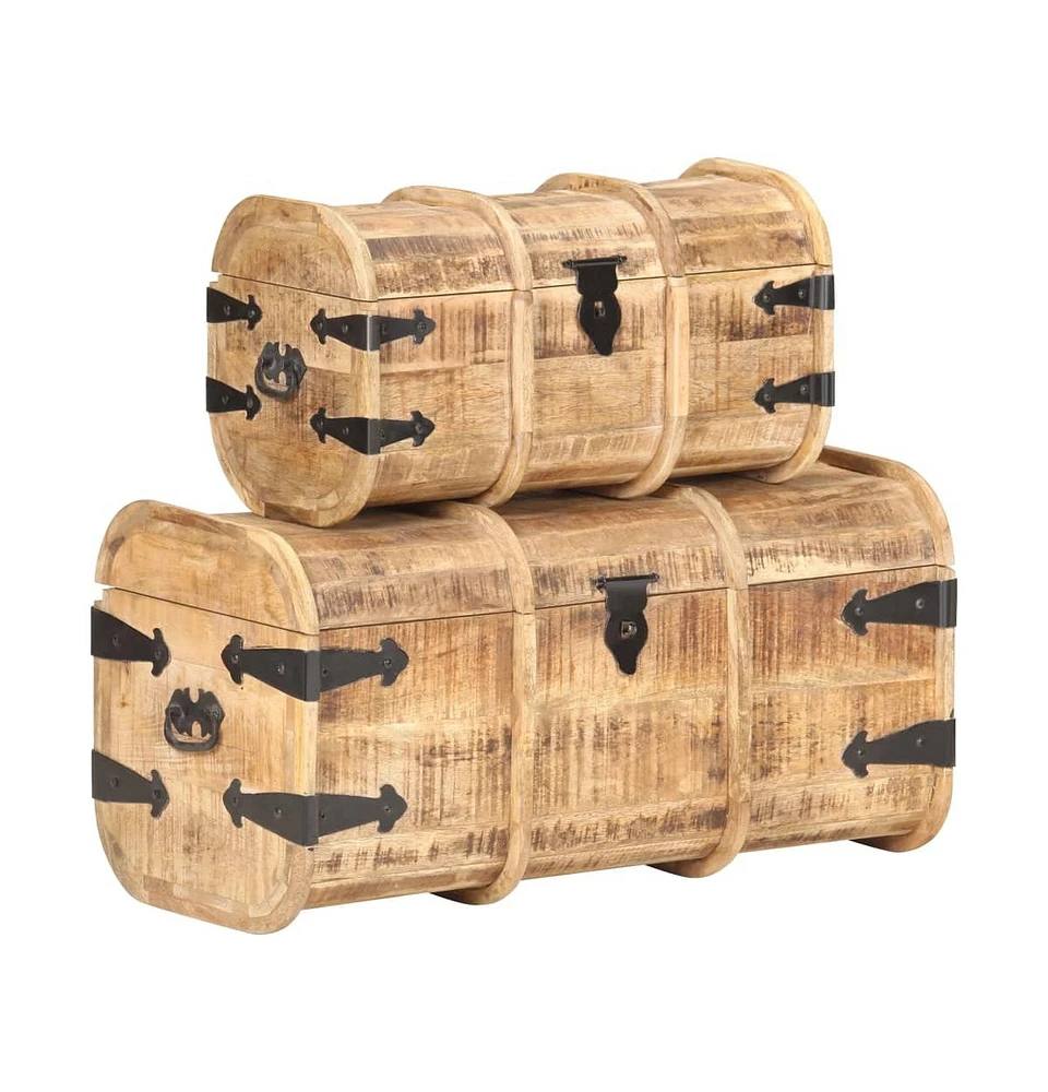 vidaXL Storage Chests 2 Pieces Solid Mango Wood