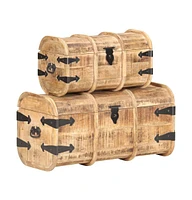 vidaXL Storage Chests 2 Pieces Solid Mango Wood