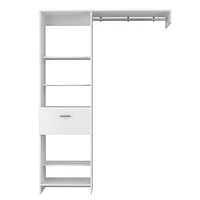 Streamdale Furniture Lenox 1-Drawer 4-Shelf Closet System White