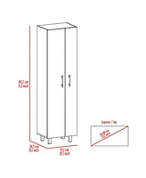 Streamdale Furniture Halifax 2-Door Rectangle Closet Pantry Light Gray And White