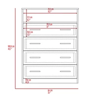 Dover 4-Drawer Rectangle Dresser Light