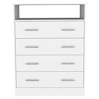 Dover 4-Drawer Rectangle Dresser White