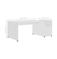 vidaXL Coffee Table White 35.4"x17.7"x13.8" Engineered Wood