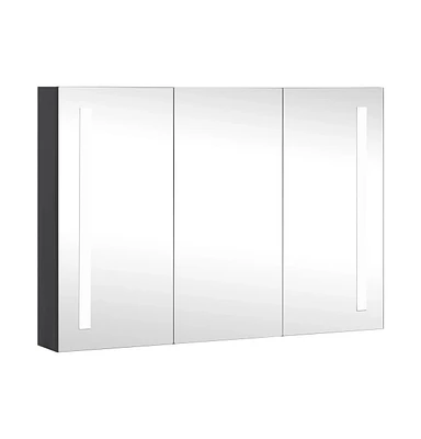 vidaXL Led Bathroom Mirror Cabinet 35"x5.5"x24.4