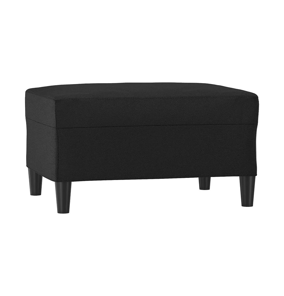 vidaXL Footstool Black 27.6"x21.7"x16.1" Faux Leather