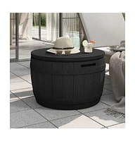 vidaXL -in-1 Patio Storage Box Black Polypropylene