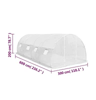 vidaXL Greenhouse 193.8 ft² 236.2"x118.1"x78.7"