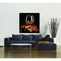 Simplie Fun Pipe And Tasting Glass Acrylic Wall Art (40 H X 40 W)