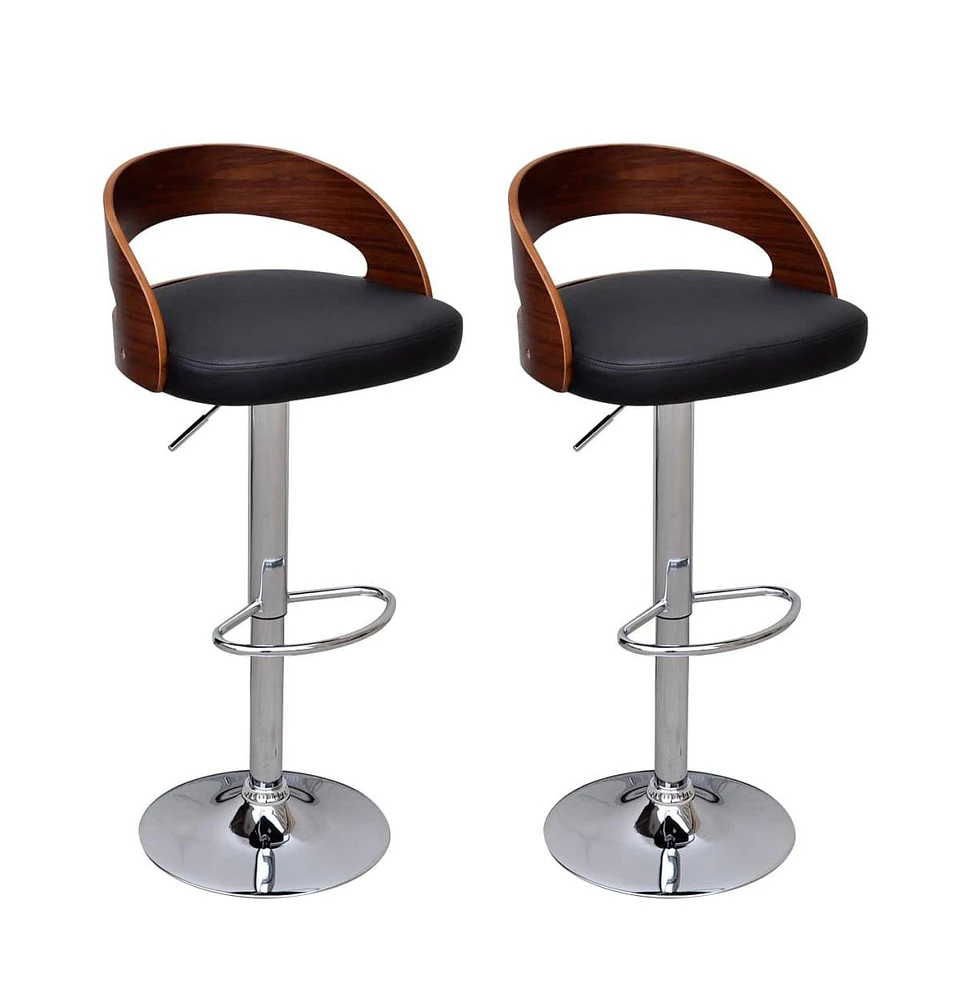 vidaXL Bar Stools 2 pcs Bent Wood