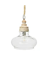 Storied Home Distressed Mango Wood Ceiling Light Cream and Natural