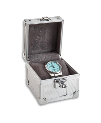 Bey-Berk Aluminum Exterior Single Watch Case with Clasp Closure