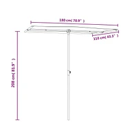 vidaXL Outdoor Parasol with Aluminum Pole 70.9"x43.3" Taupe