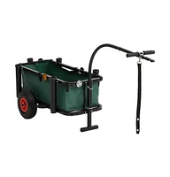 vidaXL Fishing Trolley with Bag Black Steel