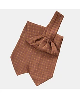 Elizabetta Men's Pagani - Silk Ascot Cravat Tie for Men - Cognac