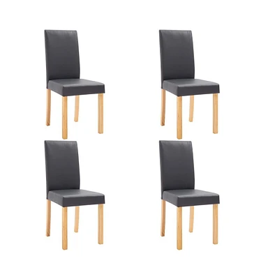 vidaXL Dining Chairs pcs Gray Faux Leather