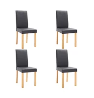 vidaXL Dining Chairs pcs Gray Faux Leather