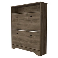 Cranberry 2-Shelf Shoe Rack Dark Brown