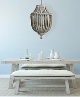 Storied Home Draped Wood Bead Chandelier Grey