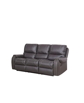 Simplie Fun Faux Leather Reclining Sofa Couch 3 Seater Sofa For Living Room