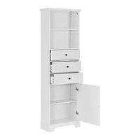 3-Drawer Tall Storage Cabinet for Bathroom, Kitchen, and Living Room