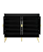 Streamdale Furniture Shoe Cabinet With Doors, 11-Tier Shoe Storage Cabinet With Adjustable Shelves