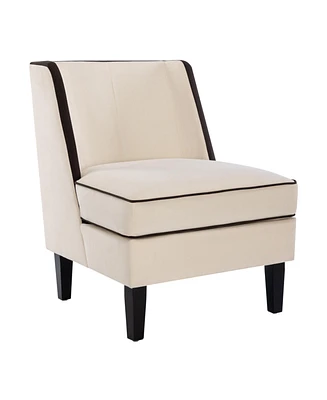 Simplie Fun Velvet Upholstered Accent Chair With Piping