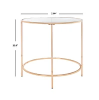 Safavieh Kolby Round Glass Side Table