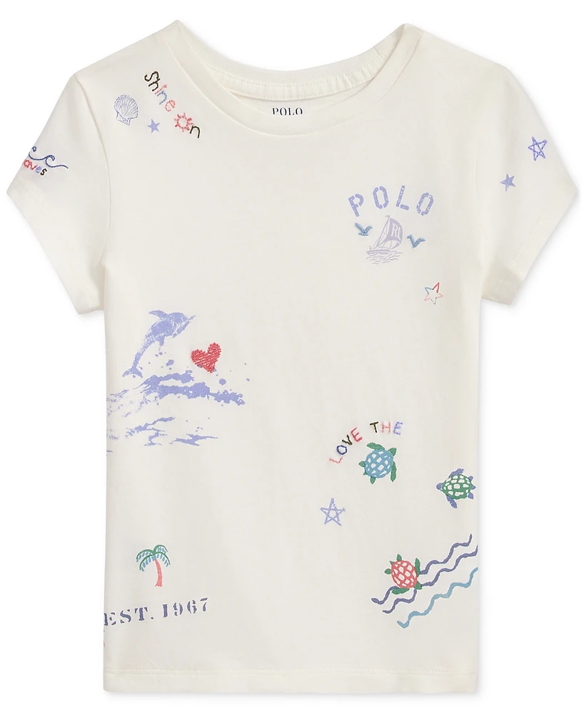 Polo Ralph Lauren Toddler & Little Girls Cotton Printed T-Shirt