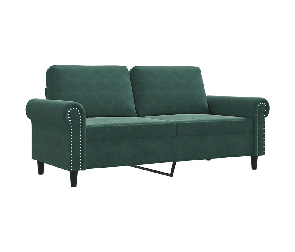 vidaXL 2-Seater Sofa Dark Green 55.1" Velvet
