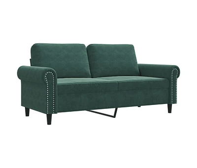 vidaXL 2-Seater Sofa Dark Green 55.1" Velvet