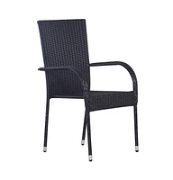 vidaXL Stackable Patio Chairs pcs Poly Rattan