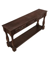 Streamdale Furniture 63" Wood Console Table with Drawers & Shelf, Easy Assembly