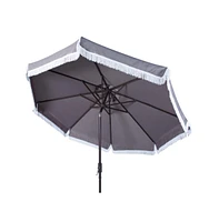 Safavieh Milan Fringe 11Ft Rnd Crank Umbrella