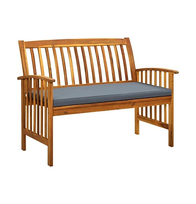 vidaXL Patio Bench with Cushion 46.9" Solid Acacia Wood