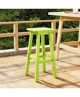 WestinTrends 29" Hdpe Outdoor Patio Square Backless Bar Stool