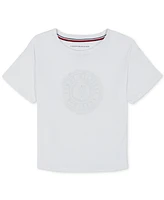 Tommy Hilfiger Big Girls Embroidered Crest Short-Sleeve Boxy T-Shirt