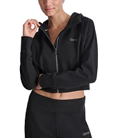 Dkny Women's Stud Logo Hooded Zip-Front Sweatshirt