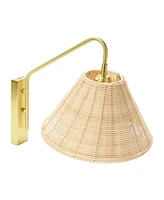 Storied Home Rattan and Metal Wall Sconce