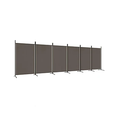 vidaXL 6-Panel Room Divider Anthracite 204.7"x70.9" Fabric