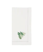 Saro Lifestyle Pine Forest Embroidered Napkin Set of 6, 20"x20"