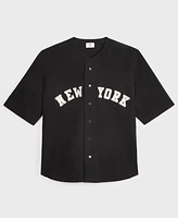 Mode of One Men's Relaxed-Fit Button-Down Baseball Shirt, Created for Macy's