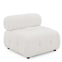 Ivory Teddy Fabric Modular Sectional Sofa