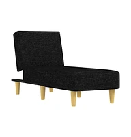 vidaXL Chaise Longue Black Fabric