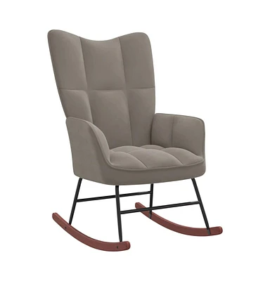 vidaXL Rocking Chair Light Gray Velvet