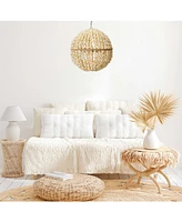 Storied Home 19" Round Ball Metal and Shell Ceiling Light