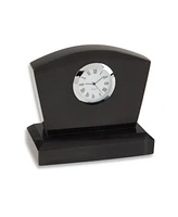 Bey-Berk Genuine Marble Desk Clock with Chrome Accents
