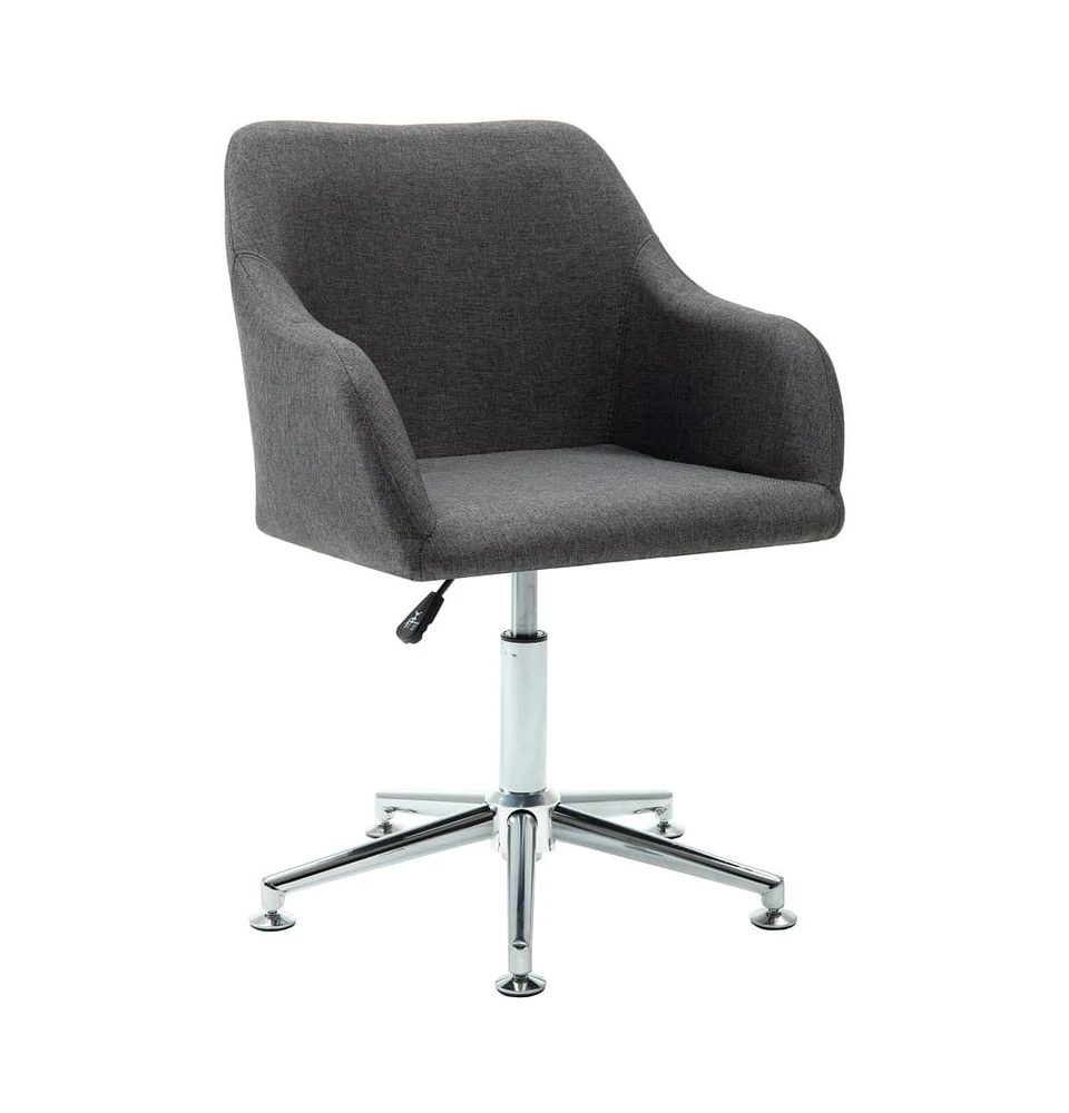 vidaXL Swivel Dining Chair Dark Gray Fabric