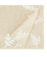 Saro Lifestyle Foliage Embroidery Table Runner